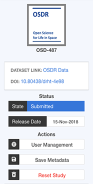 Screenshot of a sample data record status page